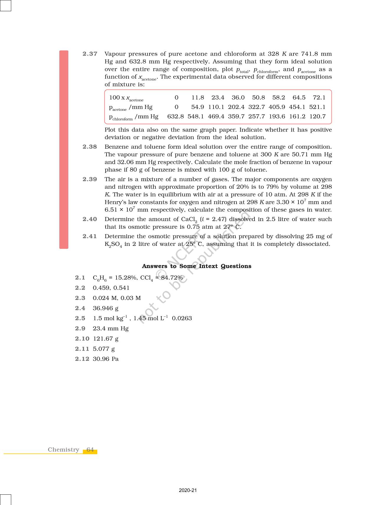 Solutions - NCERT Book Of Class 12 Chemistry Part I